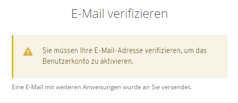 Screenshot E-Mail verifizieren